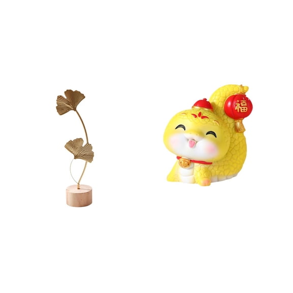 CoudarTitie Leaf Sculpture Metal Snake Statue Leaf Shaped Figurine Crafts Nordic Creative Ornament Abstract Resin Tabletop Centerpiece Bedroom Housewarming Gift