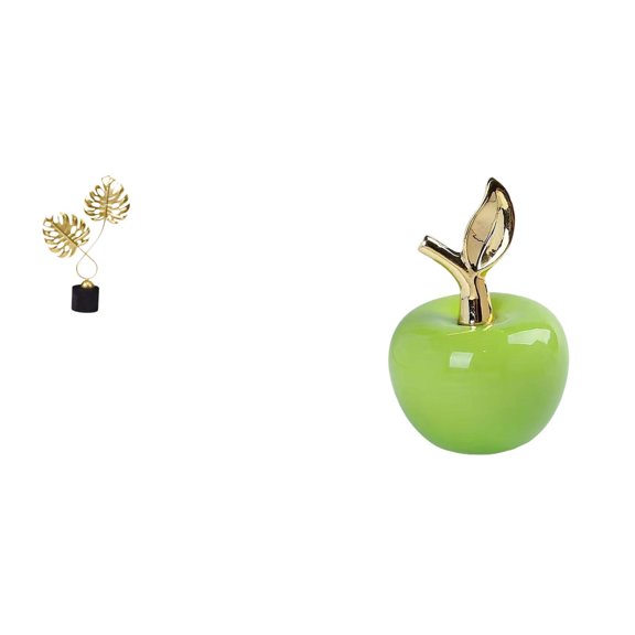 CoudarTitie Leaf Statue Ceramic Figurine Artificial Fruit Sculpture Art Decor Ornament Minimalist Design Lifelike Details Iron Wood Texture Suitable for Gift Givi