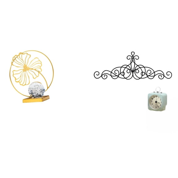 CoudarTitie Leaf Statue Iron Figurine Scroll Wall Art Decor Metal Wall Art Decorative Collectible Ornament Sculpture for Bookshelf Office Fireplace Desk Bedroom Patio Indoor Outdoor Porch Fence