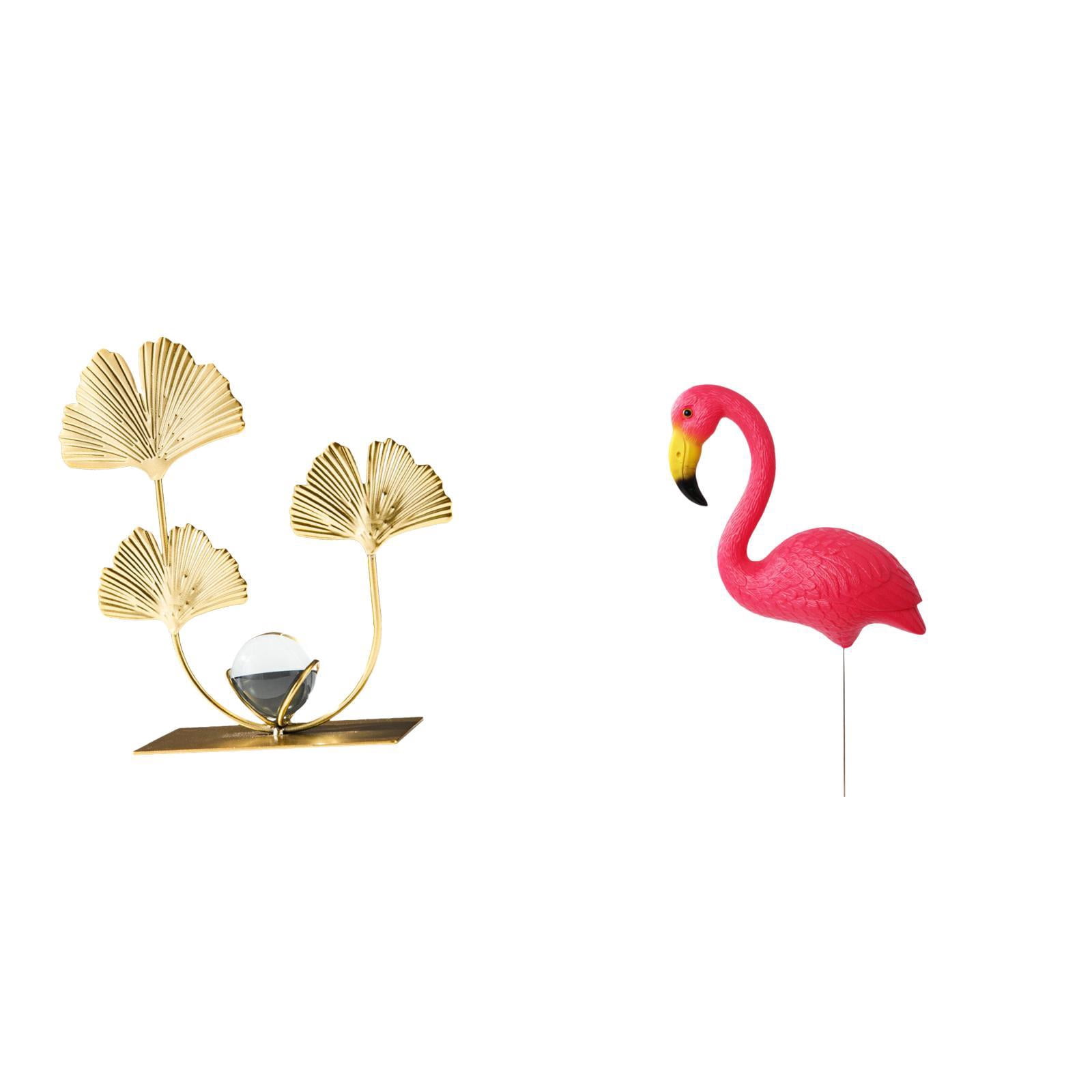 CoudarTitie Leafy Bird Sculpture Bookshelf Ornament Modern Home Decor Collectibles for Bedroom Holiday Housewarming Gift Fairy Garden Accessories Flamingo Yard Art