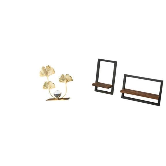 CoudarTitie Leaves Statue Bookshelf Leaf Sculpture Floating Shelves Wood Wall Shelves Sculpture Birthday Housewarming Gift Modern Wall Decoration Storage and Display Shelf Set for Kitchen