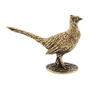 CoudarTitie Long Tailed Pheasant Statue Antique Retro Style for Bookshelf Hotel Tabletop