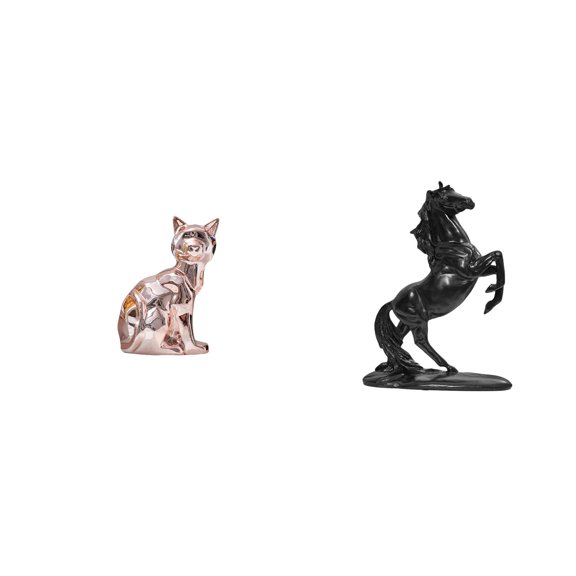 CoudarTitie Majestic Feline Equine Decorative Sculpture Artful Animal Figurine Ornament for Fireplace and Bedroom Landscape Display