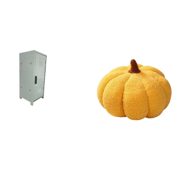 CoudarTitie Mini Locker Cabinet Pumpkin Pillows Home Organization Space Saving Stackable Dustproof Storage Bin Organizer for Apartments Bedroom Sofa Cushion Decor