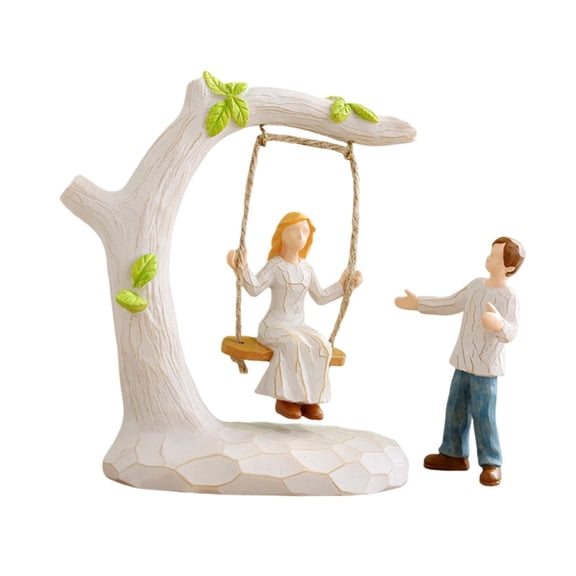 CoudarTitie Miniature Couple Figurines Statues Bookshelf Romantic Small Lover Sculptures