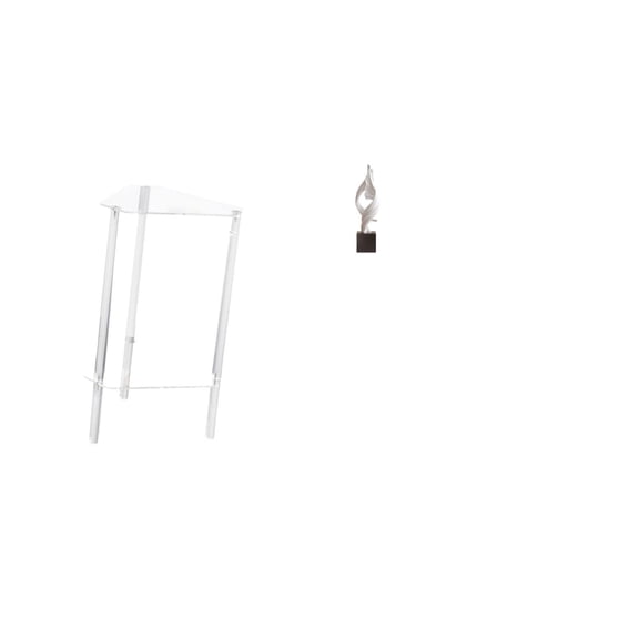 CoudarTitie Minimalist Acrylic Nightstand with Abstract Art Resin Sculpture Modern Bedside Table and Decorative Figurine for Living Room Bedroom Office