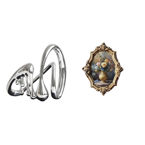 CoudarTitie Minimalist Resin Art Sculpture and Vintage Photo Frame Collection for Home Office Gallery Decoration and Housewarming Gift Ideas