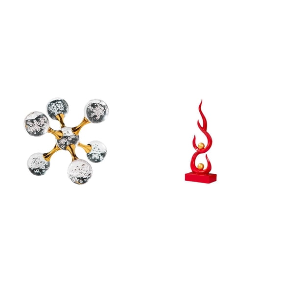 CoudarTitie Modern Abstract Flame Sphere Resin Figurine Tabletop Ornament Decorative Sculpture for Desk Office Shelf Living Room Home Patio Gift