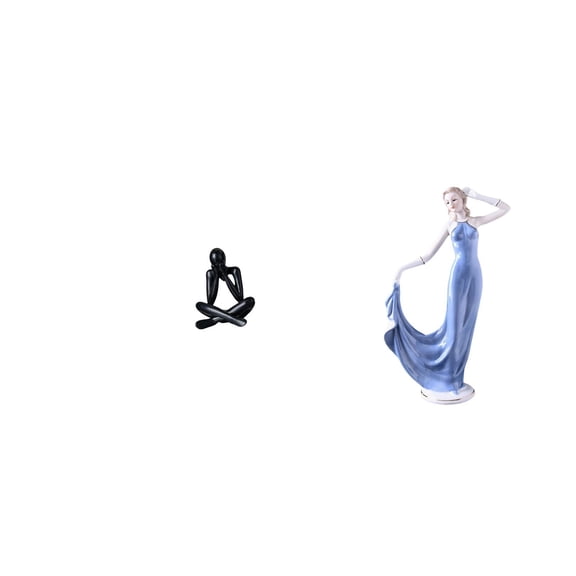 CoudarTitie Modern Abstract Lady Figure Sculpture Decorative Collectible Ornament Fine Workmanship Woman Figurine for Living Room Bookshelf Home Decor