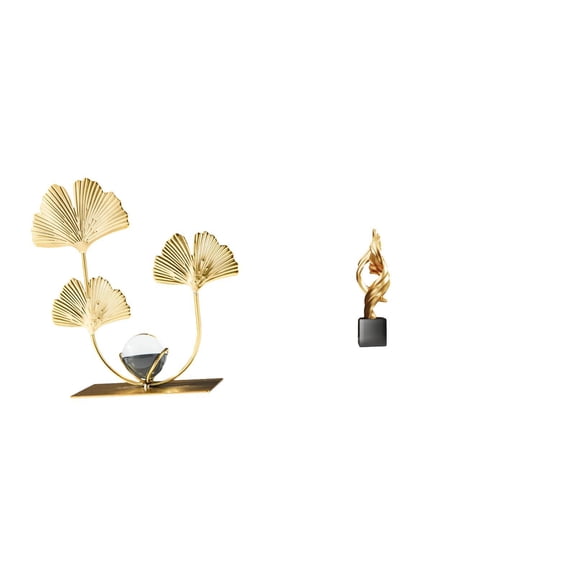 CoudarTitie Modern Abstract Leaf Art Resin Sculpture Decorative Bookshelf Ornament for Housewarming Birthday Office Coffee Table Home Decor Collectible