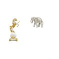 thumbnail image 1 of CoudarTitie Modern Animal Figurine Sculpture Collection for Bedroom Living Room Desk Centerpiece Rustic Hand Carved Wooden Elephant Statue Ornament for Fireplace Bookshelf Xmas, 1 of 8