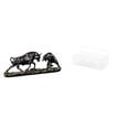 thumbnail image 1 of CoudarTitie Modern Animal Sculpture Bull Bear Figurine with Floating Shelves Metal Wall Organizer Basket for Desk Kitchen Bathroom Living Room Decor, 1 of 8