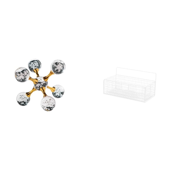 CoudarTitie Modern Bubble Sphere Figurine and Floating Shelf Basket Sculpture for Desk Office Kitchen Bathroom Living Room Home Decoration Organizer