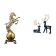 thumbnail image 1 of CoudarTitie Modern Resin Horse and Reindeer Figurine Art Craft Collectible Ornament for Centerpiece Shelf Living Room Office Home Decor Statue, 1 of 8