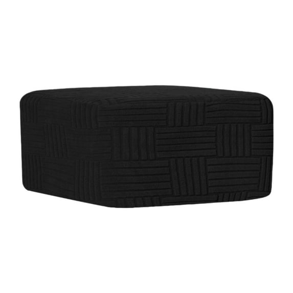 CoudarTitie Modern Stretch Footstool Cover, Wear-Resistant Ottoman Cover, Shop Ottoman Cover Black XL
