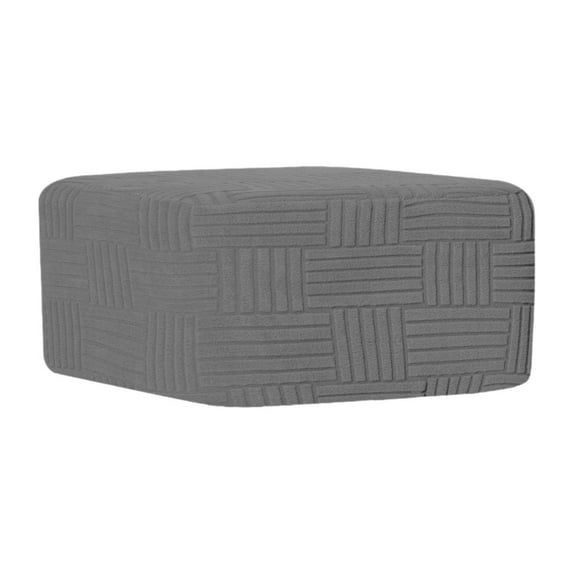 CoudarTitie Modern Stretch Footstool Cover, Wear-Resistant Ottoman Cover, Shop Ottoman Cover Light Gray L
