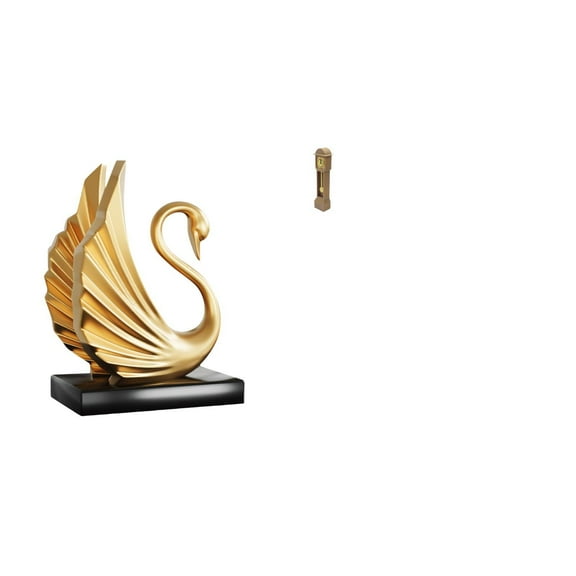 CoudarTitie Modern Swan Grandfather Clock Sculpture Miniature Art Piece for Living Room Cabinet Home Decoration Classic Vintage Collection