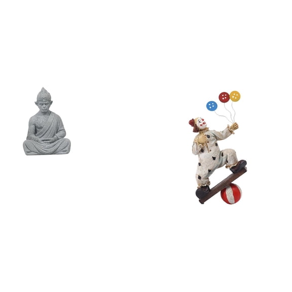 CoudarTitie Monkey Buddha Clown Statue Figurine Sculpture Collectible Miniature Statuette Ornament for Hotel Patio Backyard Table Centerpiece Cabinet Dining Room Decor Gift