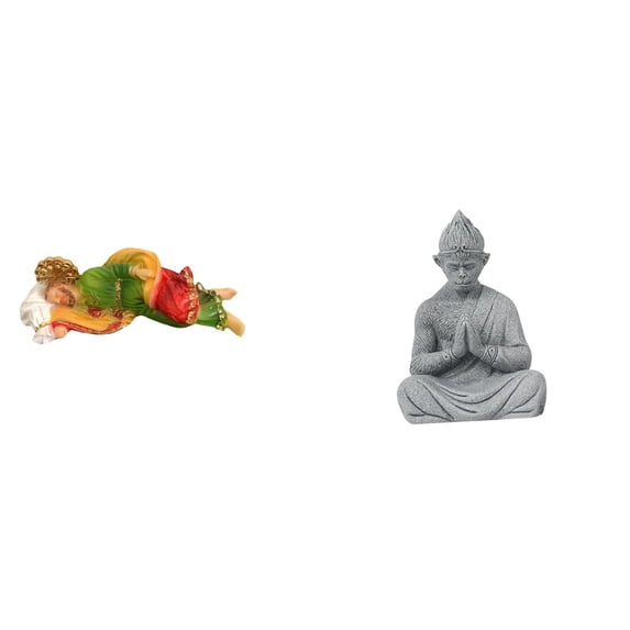 CoudarTitie Monkey Statue Miniature Figurine Joseph Statue Buddha Statue Meditating Sandstone Resin Ornament with Lifelike Details Suitable for Home Office Garden