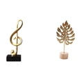 thumbnail image 1 of CoudarTitie Music Note Sculpture Desktop Figurine Metal Leaf Statue Leaf Decoration Artistic Ornament Creative Resin Iron Wood Modern Design Suitable for Office H, 1 of 8