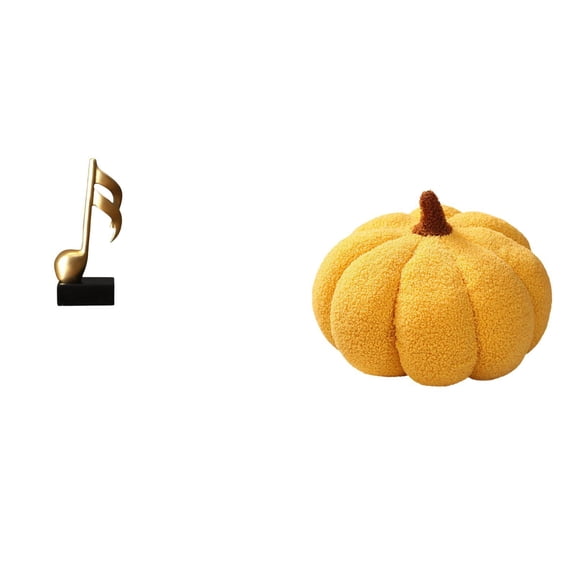CoudarTitie Music Note Sculpture Desktop Figurine Pumpkin Throw Pillows Halloween Toys Resin And Material Suitable for Gift Giving Home Decoration Off