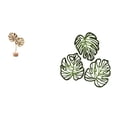 thumbnail image 1 of CoudarTitie Nordic Abstract Metal Leaf Sculpture and Wooden Palm Leaves Wall Art Creative Tropical Jungle Decor for Home Table Party Bedroom, 1 of 8