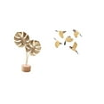 thumbnail image 1 of CoudarTitie Nordic Creative Metal Leaf Sculpture Figurine and Wooden Bird Wall Art Hanging Ornament Abstract Table Party Home Office Bedroom Collectible Versatile Crafts, 1 of 8