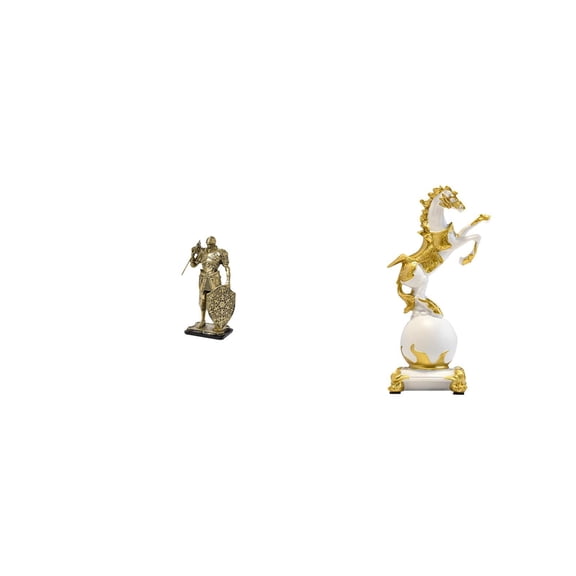 CoudarTitie Nordic Knight Horse Resin Figurine Abstract Modern Statue Art Ornament Sculpture for Desk Cabinet Office Table Centerpiece Entryway Bedroom Fireplace Living Room