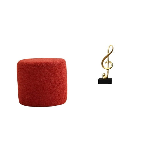 CoudarTitie Ottoman Foot Rest Stool Bench Seat Chair Cylinder Sofa Tea Stool for Office Bedroom Nursery Apartment with Music Note Sculpture Musical Figurine Resin Creative Tabletop Ornament
