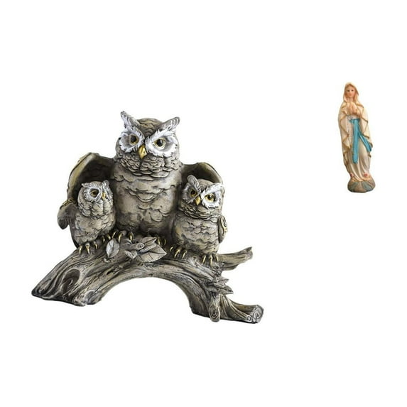 CoudarTitie Owl Figurines Resin Statue Animal Crafts Home Decor Lady Religious Collection Artistic Ornament Suitable for Gift Giving Home Decoration Office