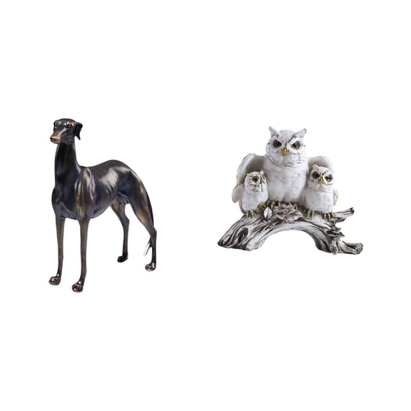 CoudarTitie Owl Resin Animal Figurine Modern Sculpture Table Centerpiece Desk Figure for Living Room Hotel Office Cabinet Decor Christmas NightStand