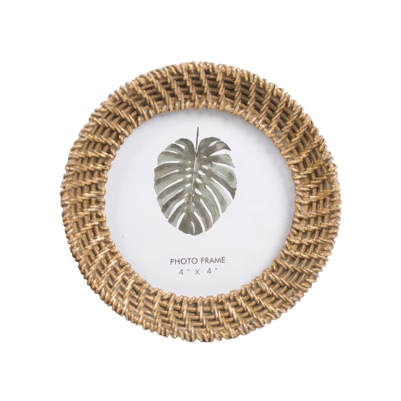 CoudarTitie Picture Frame Centerpiece Elegant Photo Holder for Shelf Entrance Decoration Round