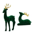 thumbnail image 1 of CoudarTitie Reindeer Figurines Elk Sculptures Resin Tabletop Ornaments Sitting Standing Deer Statues for Home Farmhouse Xmas Indoor Gifts Green, 1 of 7