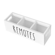 CoudarTitie Remote Control Holder Bedside Table Storage Organizer 3 Slots Rustic Wood Remote