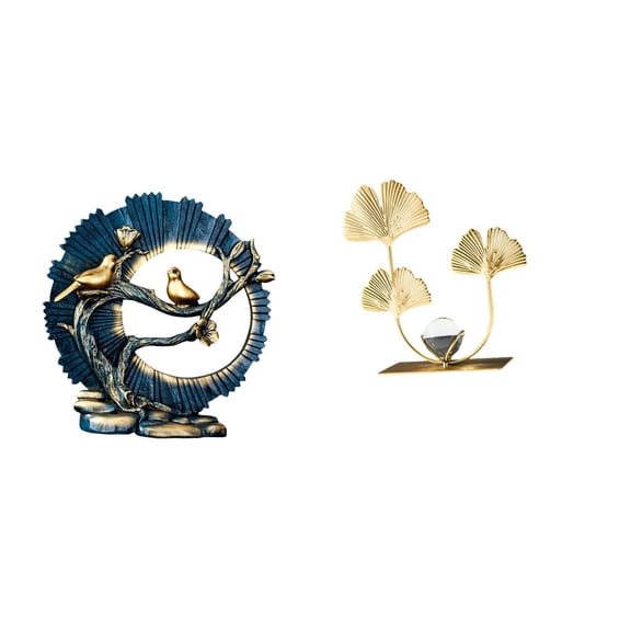 CoudarTitie Resin Figurine Leaf Sculpture for House Decorations Modern Home Decor Collectibles Bookshelf Living Room Bedroom Holiday Gift Indoor Desk Ornament