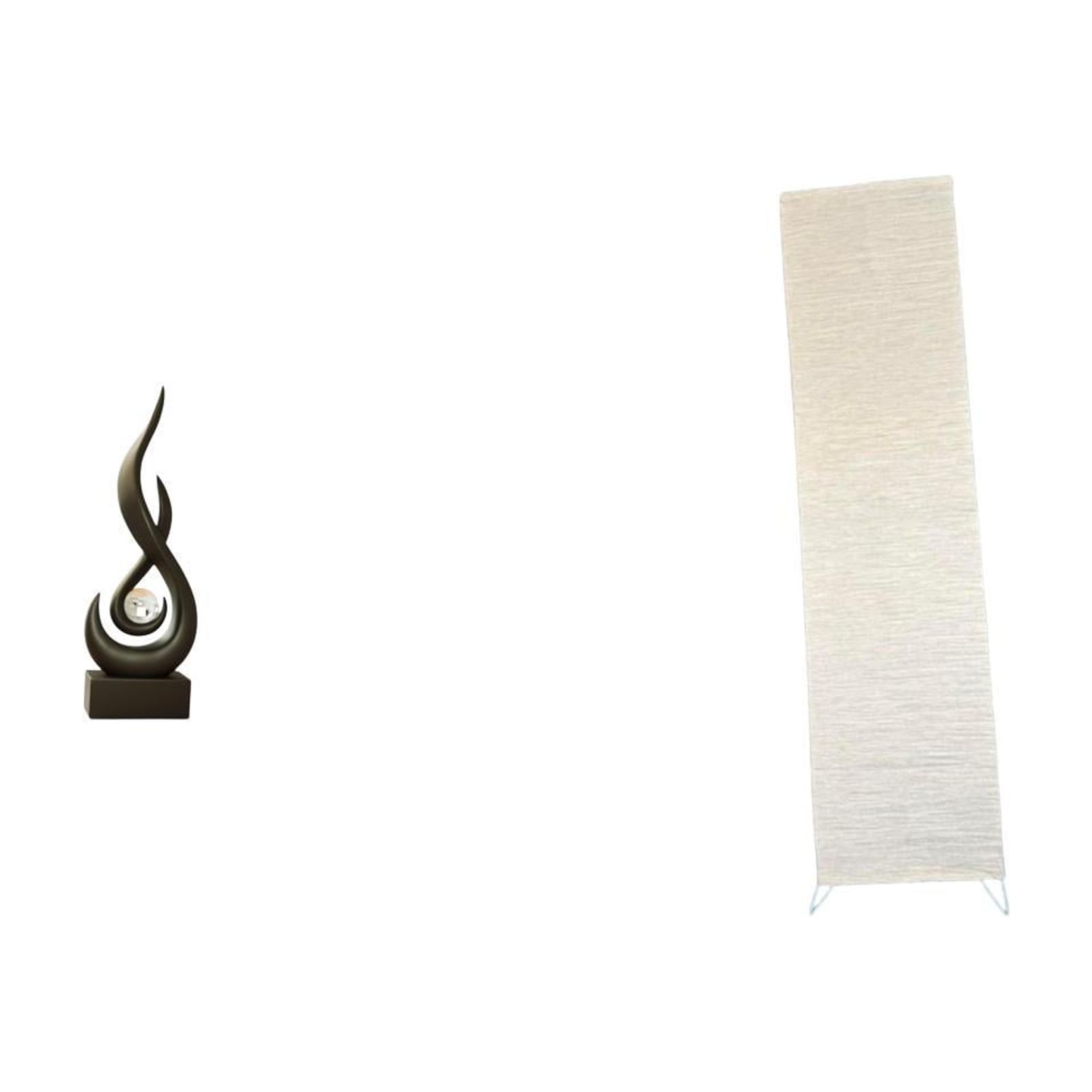 CoudarTitie Resin Flame Figurine Modern Art Sculpture and Cozy Living Room Decor Paper Floor Lamp Shade for Cabinet Indoor Ornament