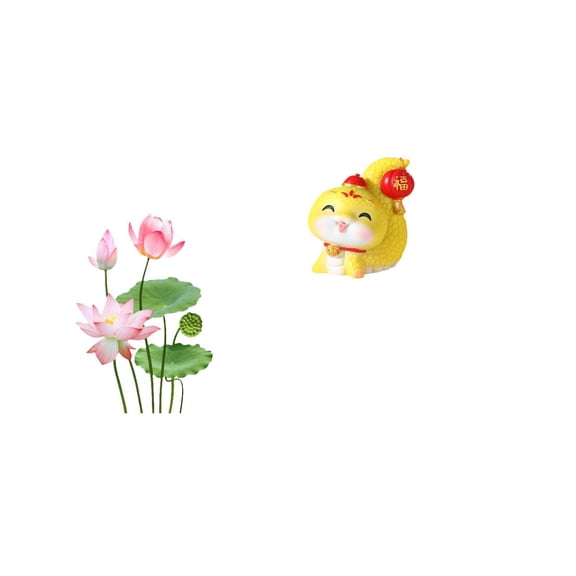 CoudarTitie Retro Cartoon Snake Wall Art Sticker and Resin Figurine Set for Living Room Kitchen Sofa TV Background Shelf Table Centerpiece Home Decor