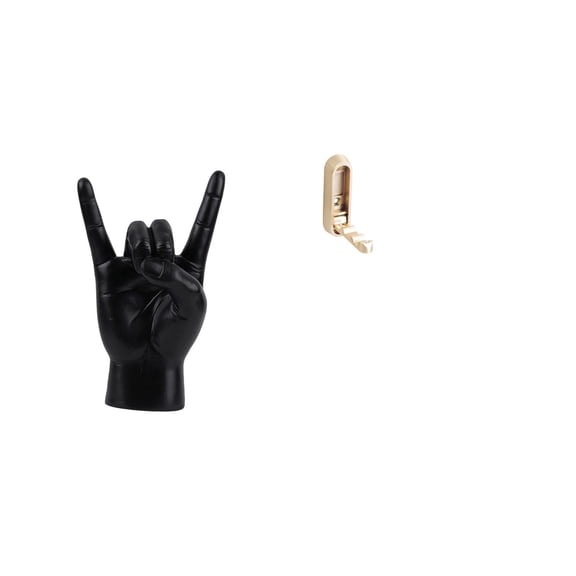 CoudarTitie Rock Hand Gesture Sculpture Folding Wall Hook Organizer Creative Hand Sign Crafts Finger Statue for Apartment Bedroom Restaurant Bathroom Closet Decor