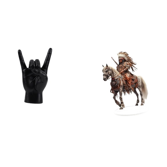 CoudarTitie Rock Hand Gesture Statue Knight Ornament Creative Hand Sculpture Finger Centerpiece for Apartment Bedroom Restaurant Home Decoration Waterproof Gift