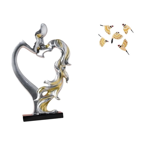 CoudarTitie Romantic Bird Couple Figurine Decorative Collectible Ornament for Bedroom Wedding Bookshelf Cabinet Home Office Housewarming Gift
