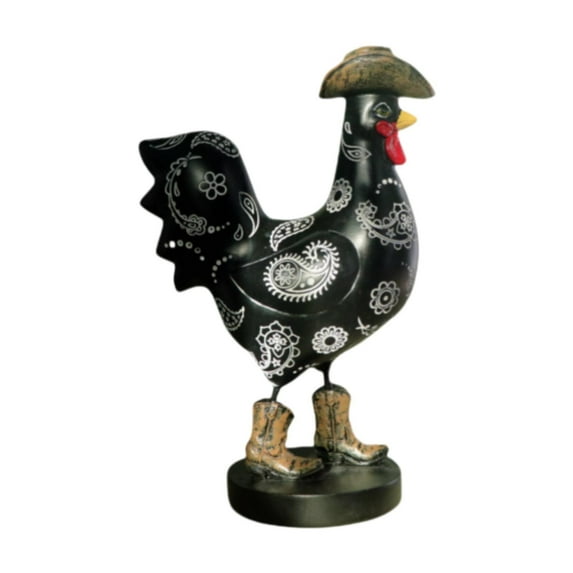 CoudarTitie Rooster Statue Chicken Animal Yard Art Farm Animals Statue Art Crafts Decorative Black