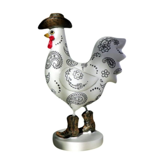 CoudarTitie Rooster Statue Chicken Animal Yard Art Farm Animals Statue Art Crafts Decorative White