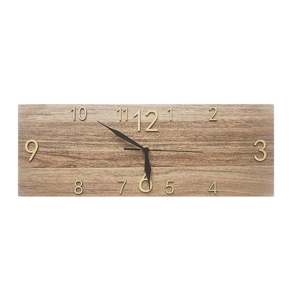CoudarTitie Rustic Hanging Wall Clock Creative Home Decor Farmhouse Decor for Kitchen Living Light Brown