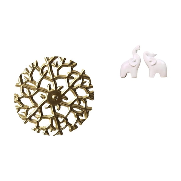 CoudarTitie Rustic Scenic Wrought Iron Elephant Wall Art Sculpture Unique Tabletop Decoration Animal Statue Plaque 3D Hanging Pendants for Office Living Room Entr