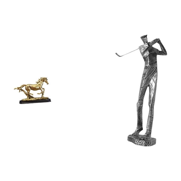 CoudarTitie Sculpture Figurine Artwork Collectible Ornament Statue for Desk Decoration Bookcase Living Room Furniture Home Decor Golfing Resin Modern Figure Golfer Shelf Club Farmhouse