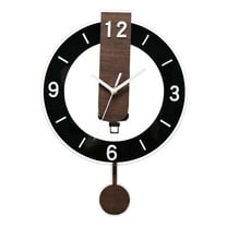 CoudarTitie Silent Wall Clock, Modern Home Decorative Pendulum Clock for Living Room, Hotel, Black