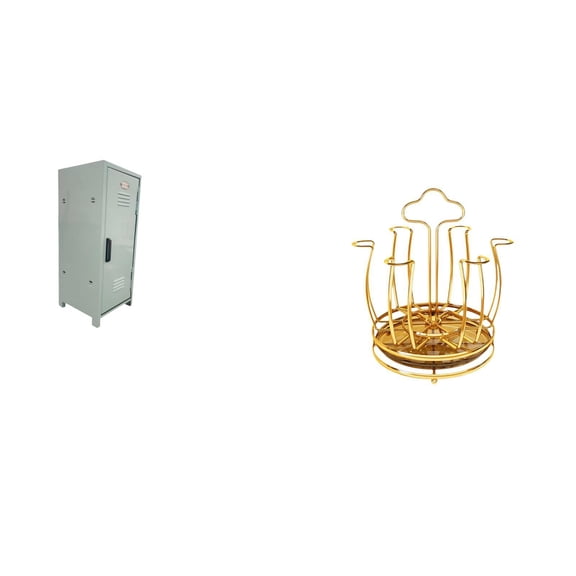 CoudarTitie Space Saving Stackable Organizer Cabinet with Rotating Cup Drying Rack Stand for Home Apartments Keys and Living Room Storage