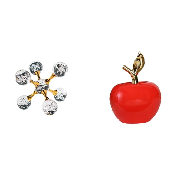 CoudarTitie Sphere Figurine Tabletop Ornament Modern Statue Decorative Sculpture for Desk Office Shelf Living Room Home Decoration Simulation Artwork Ceramic Fruit Sculpture for Cafe Study Room