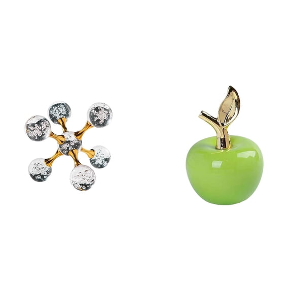 CoudarTitie Sphere Figurine Tabletop Ornament Modern Statue Decorative Sculpture for Desk Office Shelf Living Room Home Decoration Simulation Artwork Ceramic Fruit for Cafe Study Room Holiday