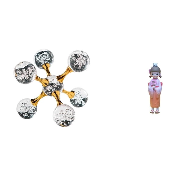 CoudarTitie Sphere Resin Kabuki Geisha Figurine Tabletop Ornament Modern Statue Decorative Sculpture for Desk Office Shelf Living Room Home Bedroom Dollhouse Accessories